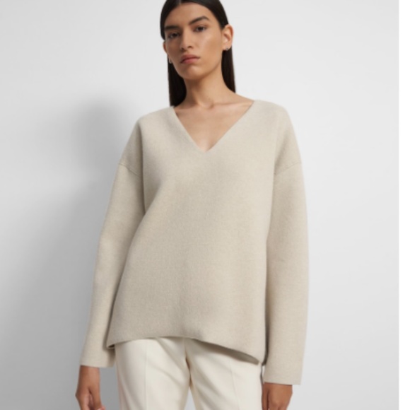 Theory Sweaters - Reversible Karenia Sweater in Felted Wool-Cashmere [Make an Offer!]